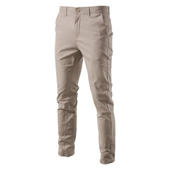 Stylish Khaki Slim Fit Trousers For Men - Perfect For Casual And Smart-Casual Occasions