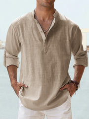 Stylish Pink Henley Shirt for Men - Perfect for Casual and Semi-Formal Occasions