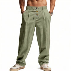 Stylish Loose-Fit Trousers with Adjustable Waistband for Men