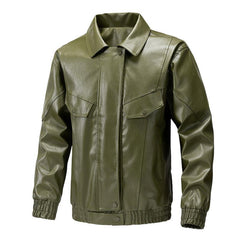 Men's Classic Casual Lapel Leather Jacket 19775422F