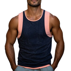Men's Summer Basic Skin-Friendly Slim Color Matching Tank Top MTA2584C1U