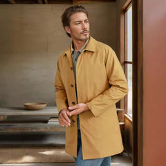 Stylish Men's Long Trench Coat for Modern Gentlemen