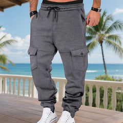 Men's Casual Cargo Jogger Pants With Adjustable Drawstring Waist