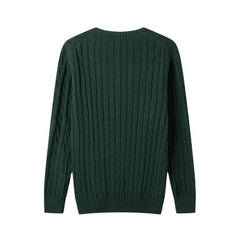 Classic V-Neck Cable Knit Sweater for Men - Perfect for Casual and Formal Wear