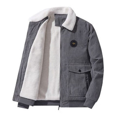Stylish Corduroy Jacket with Faux Fur Lining for Winter Warmth