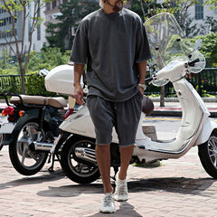 Men's Fashion Loose Short Sleeve T-shirt And Shorts Set 02514856Z