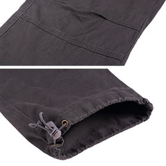 Men's Vintage Outdoor Tactical Cotton Elastic Waist Multi-Pocket Loose Cargo Pants