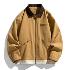 Olive Green Bomber Jacket with Contrast Collar - Perfect for Casual and Streetwear Styles