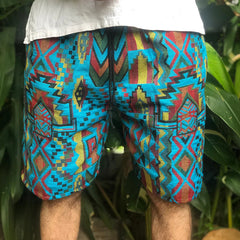 Vibrant Geometric Pattern Shorts for Summer Adventures