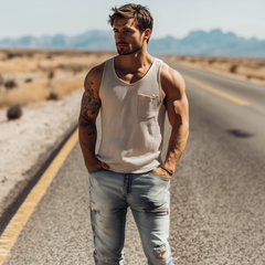 Men's Spring And Summer Fashion Casual Waffle Slim Tank Top MTA1742C3K