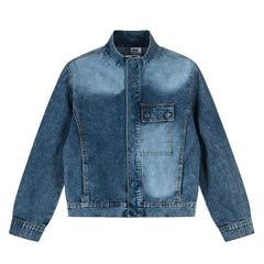 Stylish Denim Jacket with Unique Pocket Design for Men