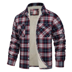 Plaid Fleece-Lined Jacket for Men - Warm and Stylish Winter Outerwear