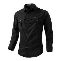 Men's Casual Outdoor Long Sleeve Shirt with Functional Pockets