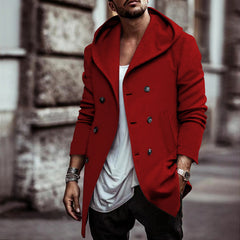 Stylish Double-Breasted Pea Coat For Men - Perfect For Casual And Formal Wear