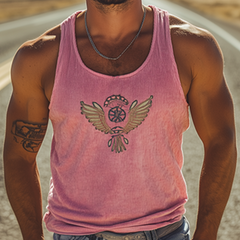 Men's Classic Casual American Retro Embroidered Knit Tank Top 72799567K