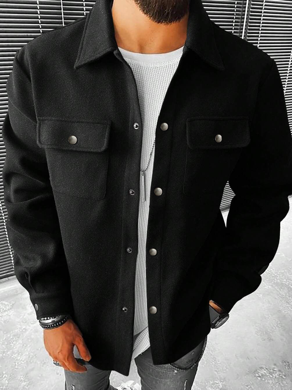 Stylish Men's Navy Blue Longline Jacket - Perfect For Casual And Formal Wear