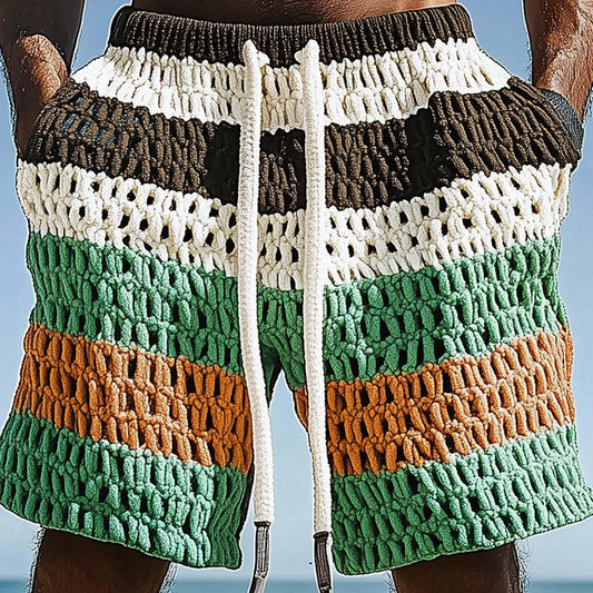 Men's Spring Resort Contrast Woven Casual Sports Shorts MTA0363D4P