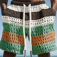 Men's Spring Resort Contrast Woven Casual Sports Shorts MTA0363D4P