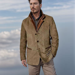 Stylish Men's Blazer with Faux Fur Collar - Perfect for Casual and Formal Occasions