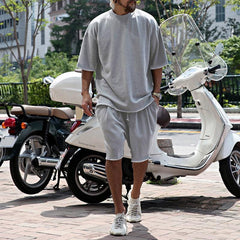 Men's Fashion Loose Short Sleeve T-shirt And Shorts Set 02514856Z