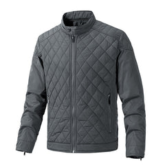 Quilted Diamond Pattern Men's Jacket - Stylish and Warm Winter Outerwear