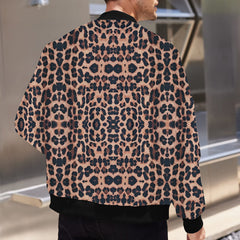 Leopard Print Bomber Jacket For Men - Stylish And Versatile Outerwear