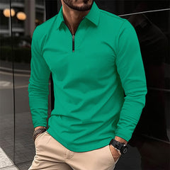 Men's Stylish White Quarter-Zip Pullover For Casual And Formal Wear