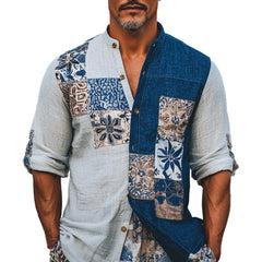Men's Bohemian Printed Long Sleeve Shirt MTA1957C1P