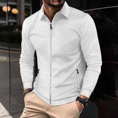 Stylish Men's Zip-Up Shirt Jacket for Casual and Formal Wear