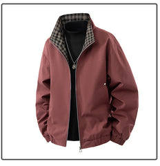 Stylish Plaid Lined Bomber Jacket for Men - Perfect for Casual and Outdoor Activities