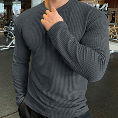 Men's Slim Fit Long Sleeve Sweater for Fitness Enthusiasts