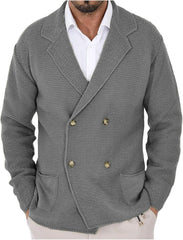 Double-Breasted Knit Cardigan Sweater for Men - Stylish and Versatile Outerwear