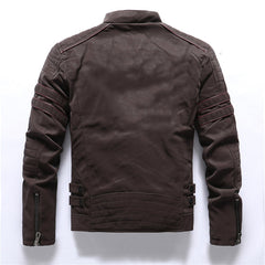 Stylish Men's Biker Jacket With Zippered Details For All-Season Wear