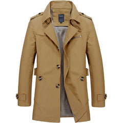Men's Classic Double-Breasted Trench Coat - Stylish and Versatile for All Seasons