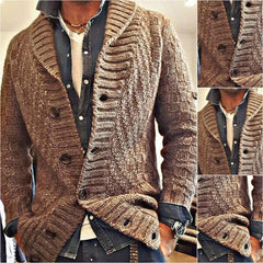 MEN'S VINTAGE LAPEL KNIT CARDIGAN JACKET 05701756X
