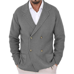 Double-Breasted Knit Cardigan Sweater for Men - Stylish and Versatile Outerwear