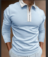 Stylish Half-Zip Polo Shirt For Men - Perfect For Casual And Sporty Looks