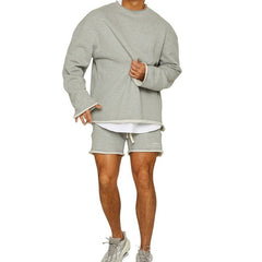 Cozy Oversized Sweatshirt And Shorts Set For Men - Perfect For Casual Wear