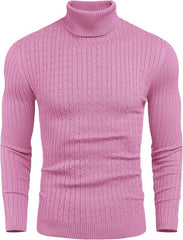 Men's High Neck Cable Knit Sweater - Stylish and Cozy Winter Essential