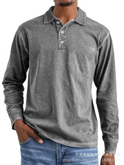 Stylish Long-Sleeve Polo Shirt for Men - Perfect for Casual and Semi-Formal Occasions