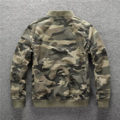 Camouflage Bomber Jacket - Perfect For Outdoor Adventures And Casual Wear