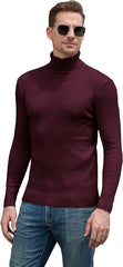 Men's High Neck Cable Knit Sweater - Stylish and Cozy Winter Essential