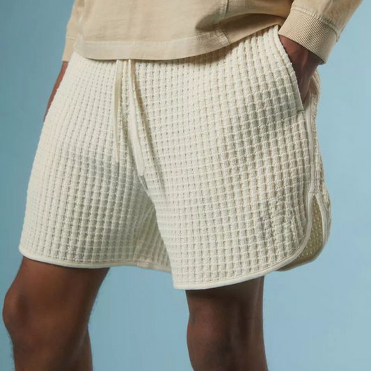 Men's Spring And Summer Fashion Waffle Elastic Waist Casual Shorts MTA0706D2K