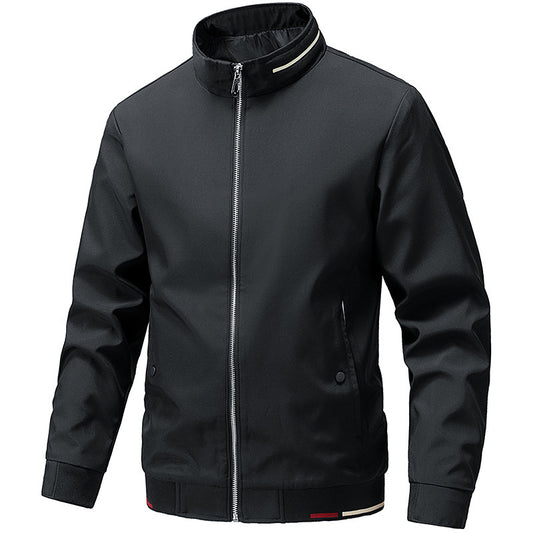 Stylish Men's Bomber Jacket with Plaid Lining - Perfect for Casual and Outdoor Wear
