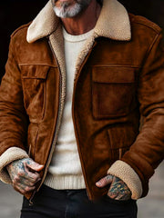 Stylish Aviator Jacket with Faux Fur Collar for Men - Perfect for Winter and Casual Outfits