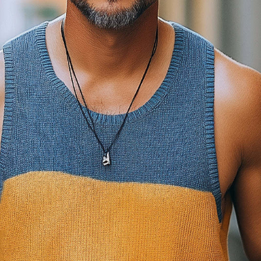 Men's Summer Fashion Colorblock Knitted Tank Top MTA0779D6U