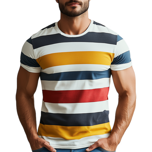 Men's Classic Casual Round Neck Slim Fit Cotton Short Sleeve T-Shirt MTA2596C7K