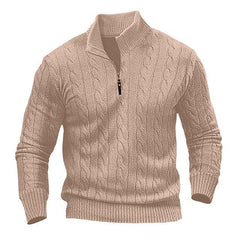 Men's Cable Knit Half-Zip Sweater - Stylish And Versatile For Everyday Wear