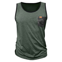 Men's Contrast Color Crew Neck Tank Top MTA1830C1X