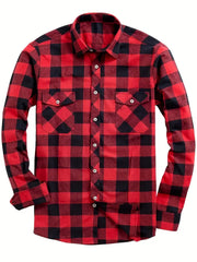 Classic Plaid Long Sleeve Shirt For Men - Stylish And Comfortable Design